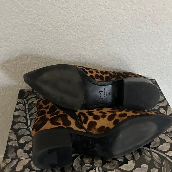 MARC FISHER Genuine Calf Hair Leopard Print Leather Booties Boots Size 5 - Picture 6 of 6